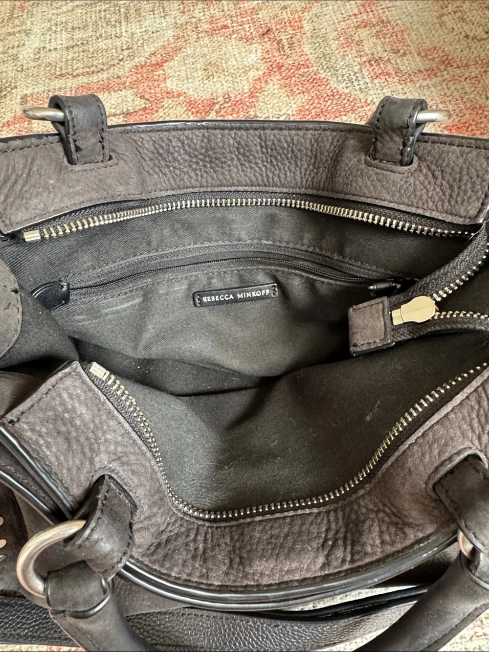 Rebecca Minkoff Darren Top Zip Satchel - Gray Suede - Picture 2 of 8
